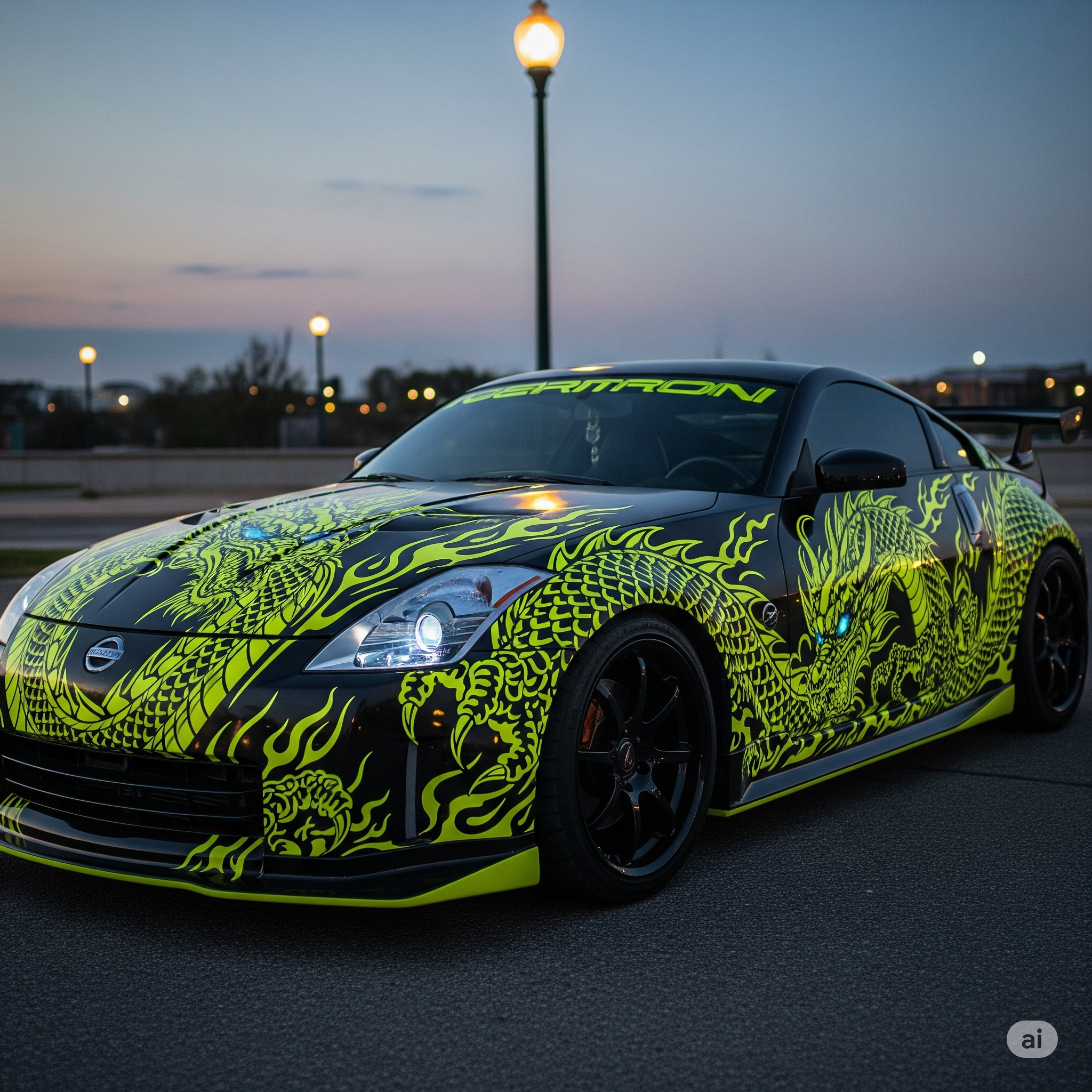 Neon grünes Auto